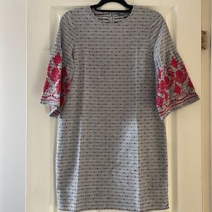 Womens Primark Dress With Red Embroidery- Barely worn - Size 6